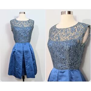 Paul Parnes Blue Lace 50s Dress